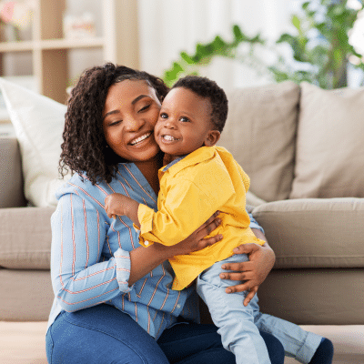 Mother and child sharing a joyful moment, representing local pediatrician